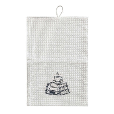 Dwuwarstwowy ręcznik kuchenny Książki i kawa 22x32 cm TM Jarosław